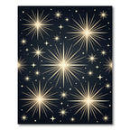 Golden Celestial Starry Night Sky Rug