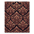 Ornate Gold Baroque Damask Rug