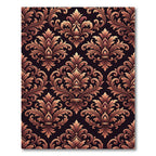 Ornate Gold Baroque Damask Rug