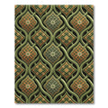 Elegant Forest Green Ornate Lattice Rug