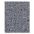 Navy White Geometric Maze Rug