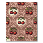 Damask Chocolate Cherry Baroque Scroll Rug