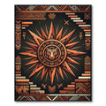 Orange Sun Tribal Folk Art Rug