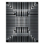 Modern Brushed Silver Industrial Lattice Rug