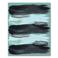 Modern Abstract Teal and Black Brushstroke Rug