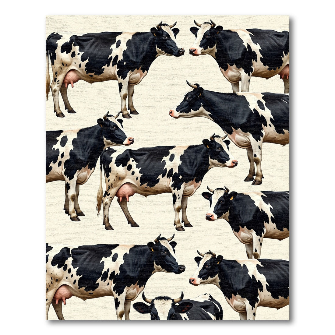 Black and White Holstein Cow Herd Rug