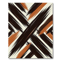 Dark Brown Orange Brush Stroke Lines Rug