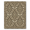 Brown Golden Vintage Damask Floral Rug