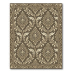 Brown Golden Vintage Damask Floral Rug