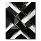 Monochrome Geometric Overlap Layers Rug