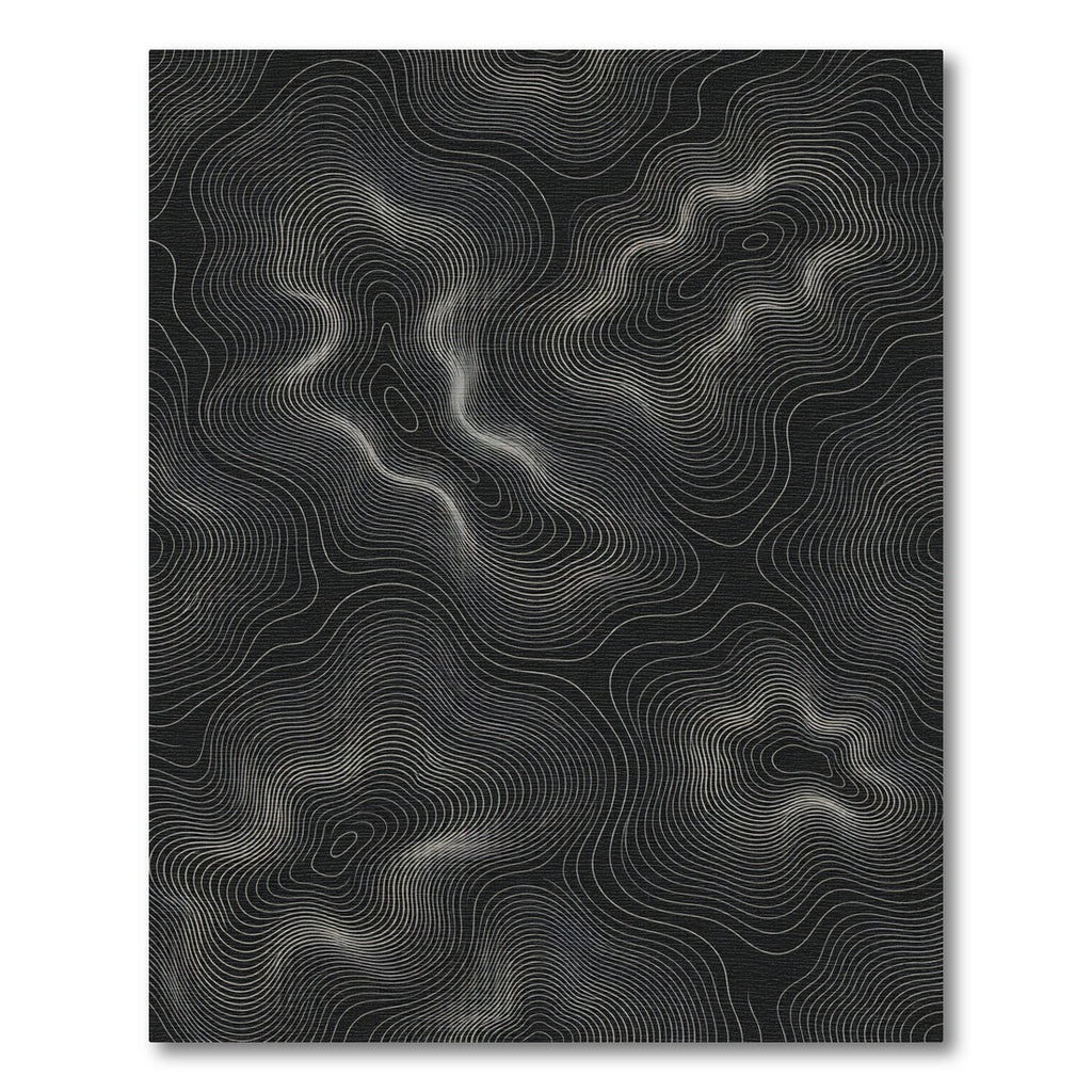 Monochrome Contour Topography Waves Rug