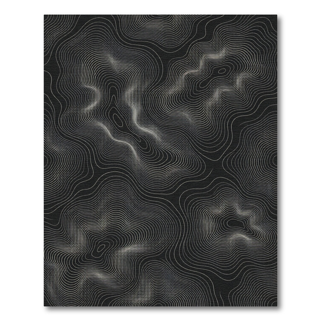 Monochrome Contour Topography Waves Rug