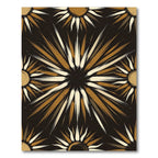Golden Radiant Sunburst Pattern Rug