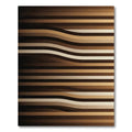 Minimalist Earth Toned Wavy Striped Rug