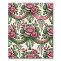 Romantic Blush Rose Floral Swag Rug