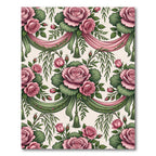 Romantic Blush Rose Floral Swag Rug