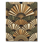 Elegant Golden Fan Arrangement Rug