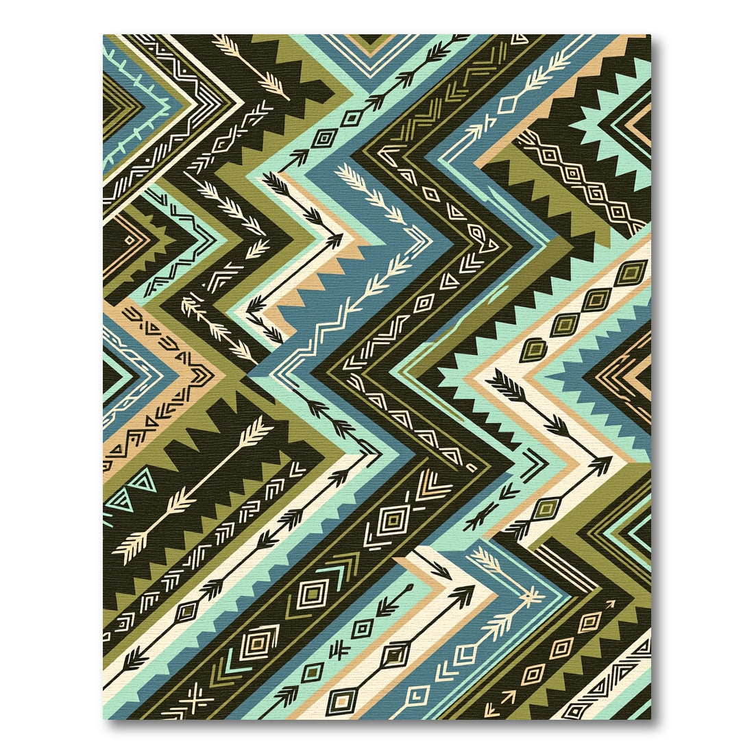 Chevron Arrow Earthy Tone Geometric Rug