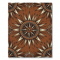 Vintage Bronze Compass Star Medallion Rug