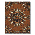 Vintage Bronze Compass Star Medallion Rug