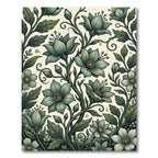 Elegant Sage Botanical Vine Floral Rug