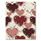 Distressed Red Heart Collage Rug