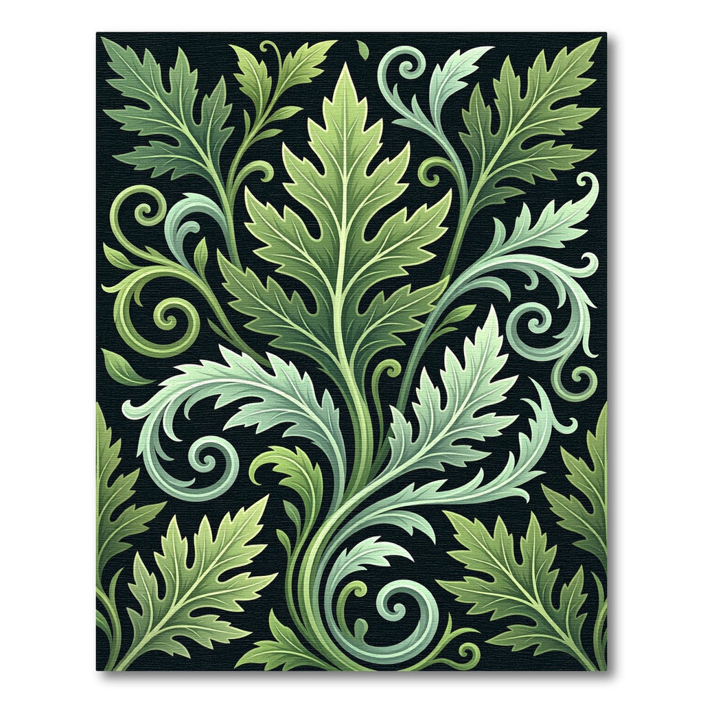 Emerald Acanthus Foliage Scroll Vine Rug