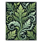 Emerald Acanthus Foliage Scroll Vine Rug