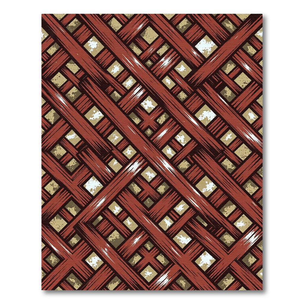 Rustic Red Geometric Intersecting Lattice Rug