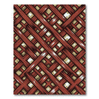 Rustic Red Geometric Intersecting Lattice Rug