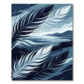 Abstract Indigo Floating Feather Landscape Rug