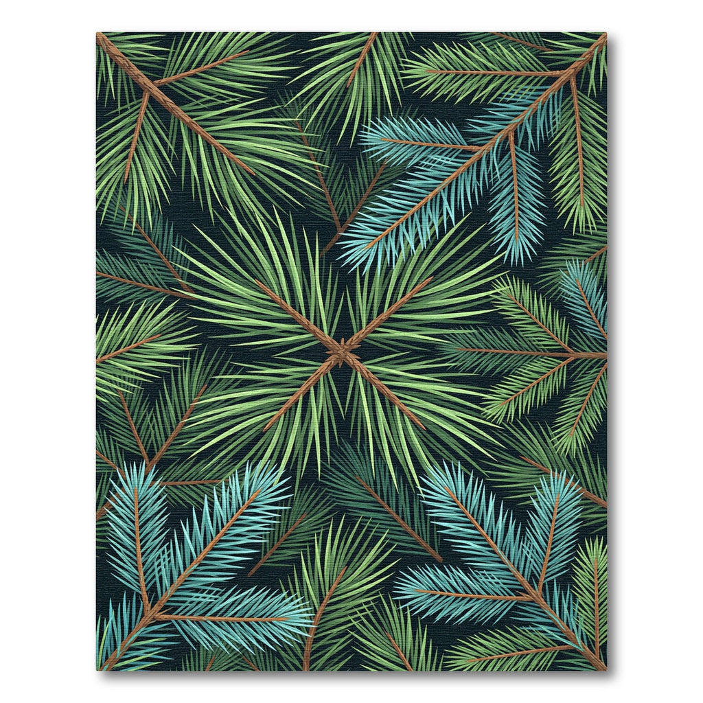Green Blue Pine Needle Radiate Arrangement Rug