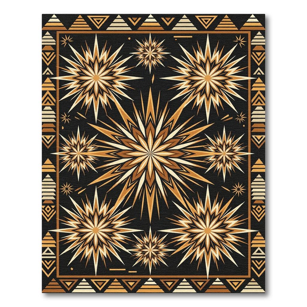 Starburst Geometric Earth Tone Area Rug