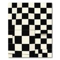 Abstract Monochrome Checkerboard Deconstructed Grid Rug