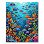 Vibrant Oceanic Coral Reef Tropical Fish Rug