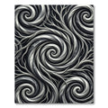 Monochrome Swirl Marble Abstract Rug