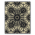 Monochrome Black and Beige Star Medallion Rug