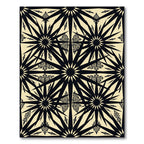 Monochrome Black and Beige Star Medallion Rug