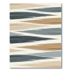Modern Striped Abstract Earthy Blue Rug