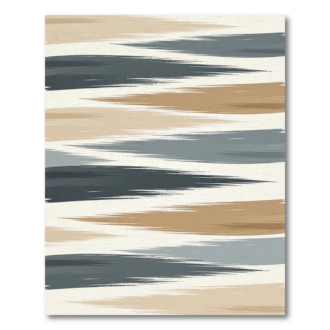 Modern Striped Abstract Earthy Blue Rug