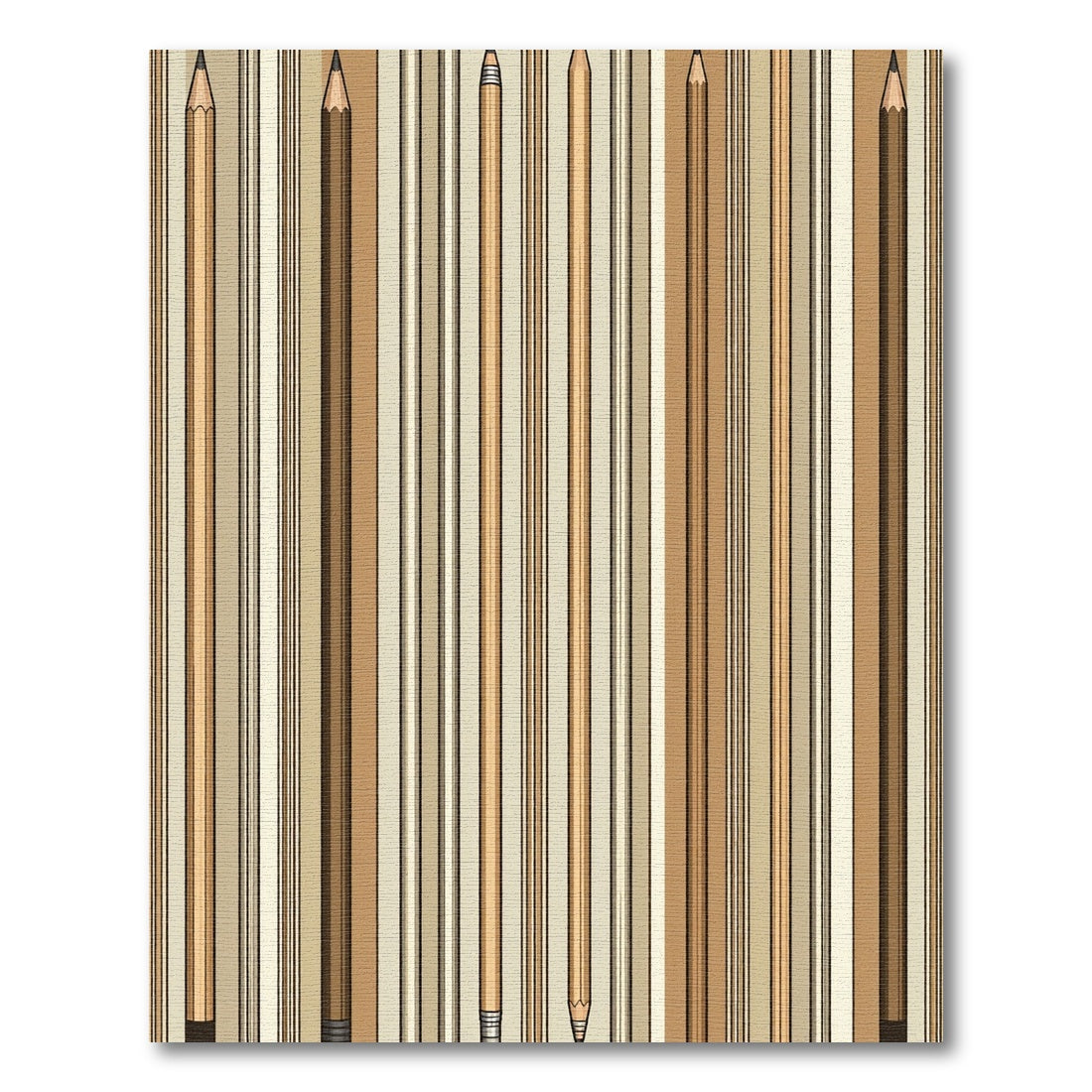 Brown Pencils Vertical Stripes Rug