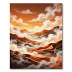 Abstract Burnt Orange Cloud Landscape Rug