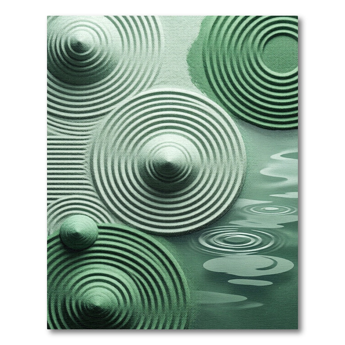 Seafoam Zen Garden Ripples Rug