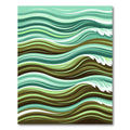 Abstract Teal Earthy Wave Landscape Rug