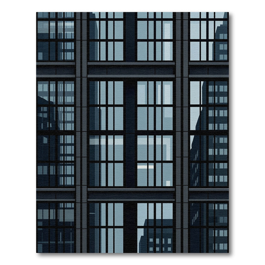 Urban Grid Window Reflections Rug