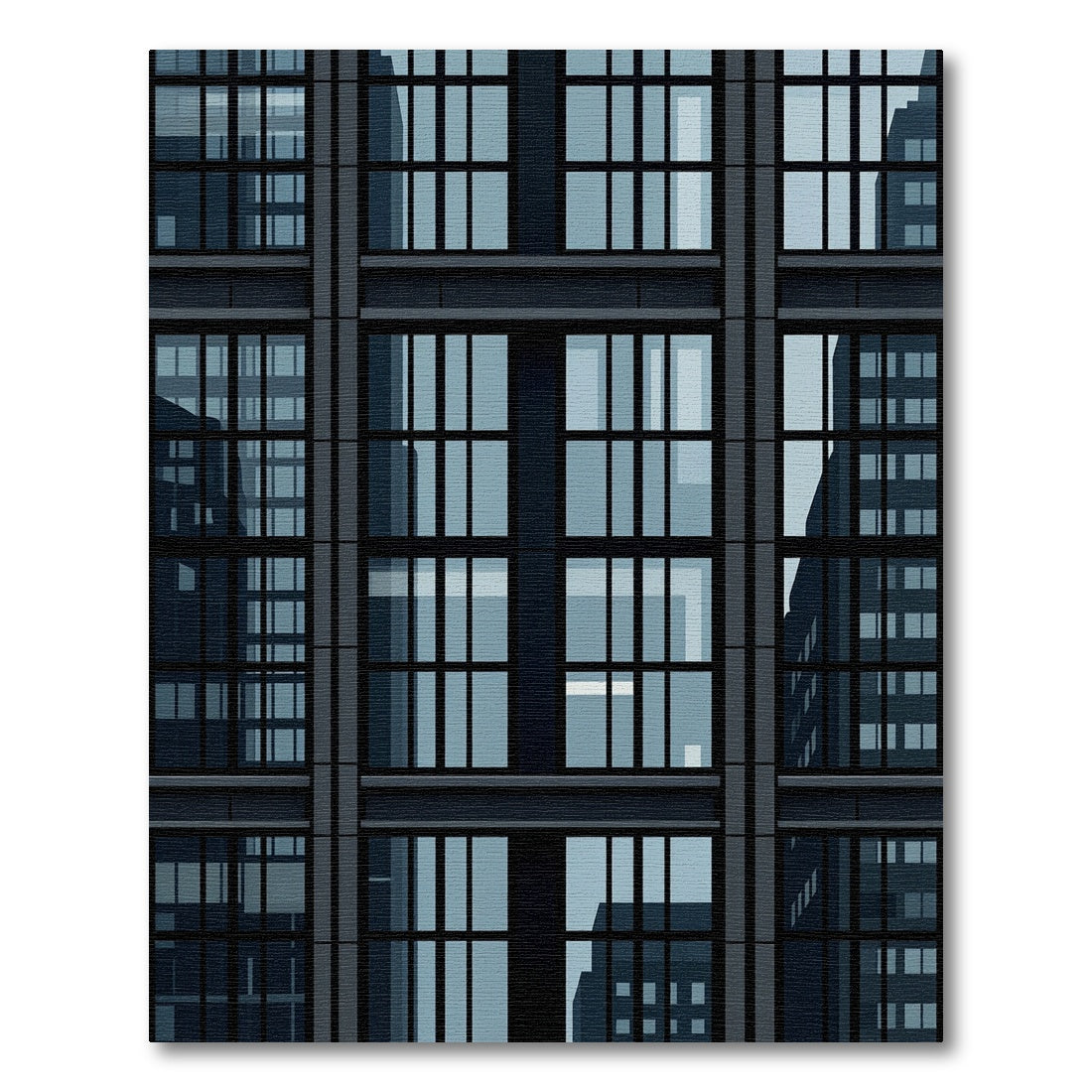 Urban Grid Window Reflections Rug