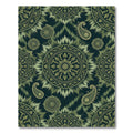 Olive Green Mandalas Paisley Radiance Rug