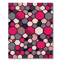 Pink Gray Hexagonal Mosaic Rug
