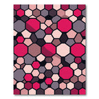 Pink Gray Hexagonal Mosaic Rug