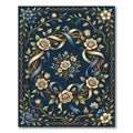 Cream Rose Navy Chain Garland Rug